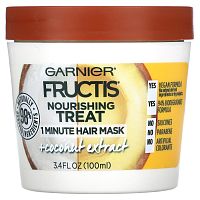 Garnier, Fructis, 1-минутная питательная маска для волос, с экстрактом кокоса, 100 мл