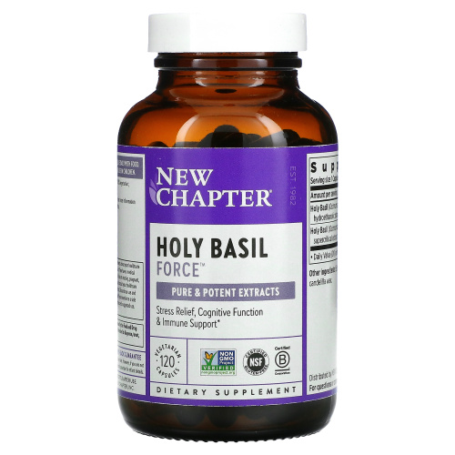 New Chapter, Holy Basil Force, 120 Vegetarian Capsules фото 3