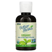 NOW Foods, Better Stevia, органический бескалорийный жидкий подсластитель, 59 мл (2 жидк. унции)